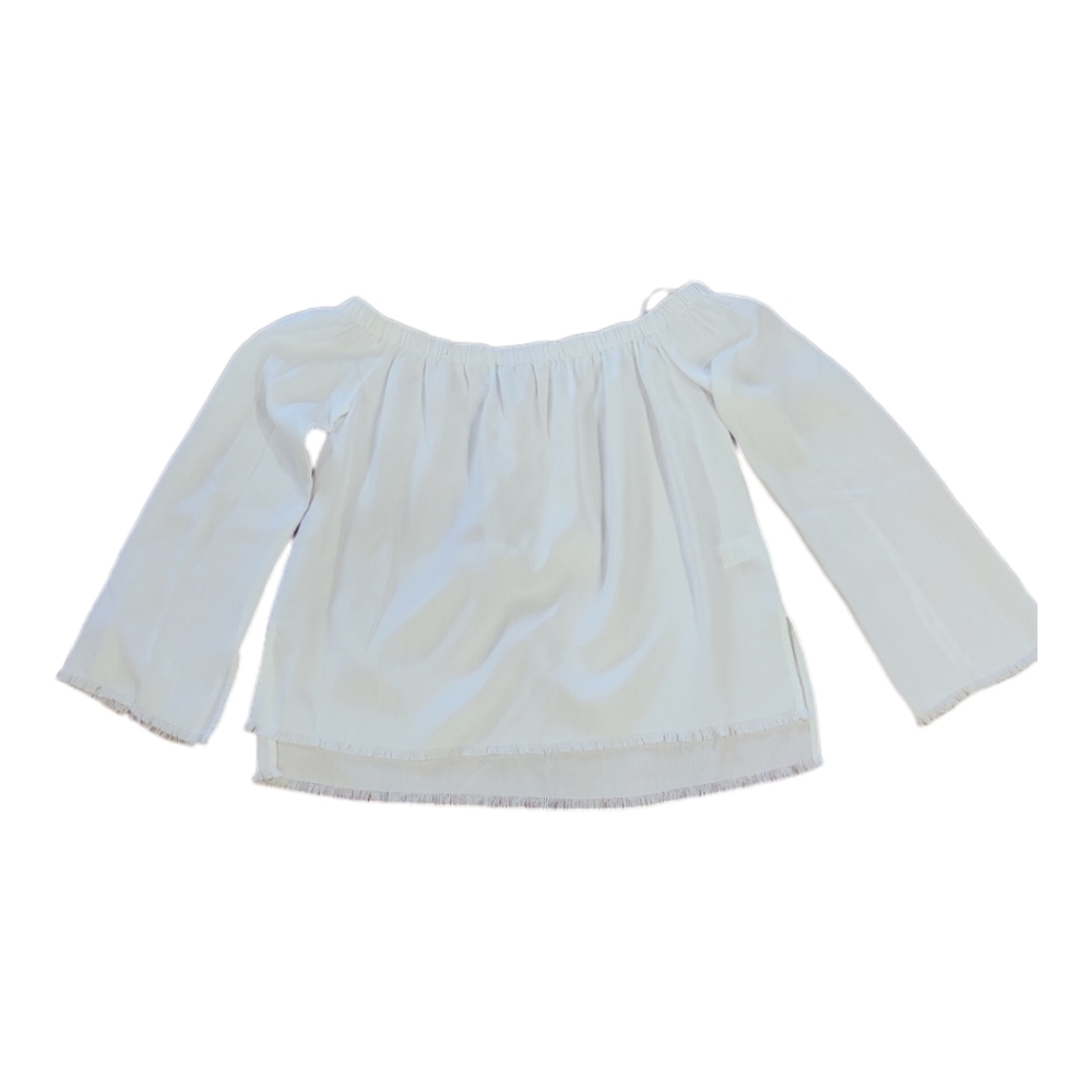 Anthropologie Cloth and Stone boxy cropped fraying hem size S
